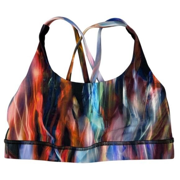 Lululemon Energy Bra *Medium Support B–D Cup In Chroma Fusion Multi Size 4 - Picture 2 of 5